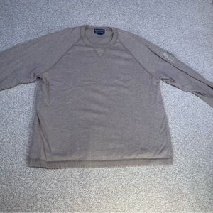 Vintage Polo Jeans Co Sweater Tan Crew Neck Ralph Lauren Men’s Large 100% Cotton